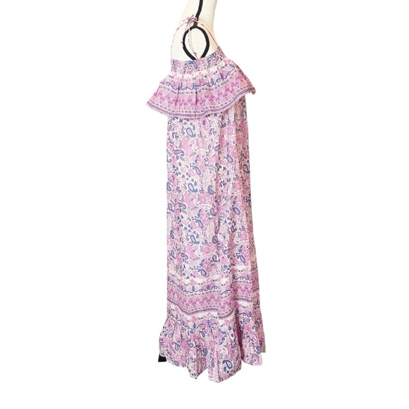 NWT Antik Batik Helene Cotton Long Sundress Light Pink Floral Print Size XS - Picture 2 of 15